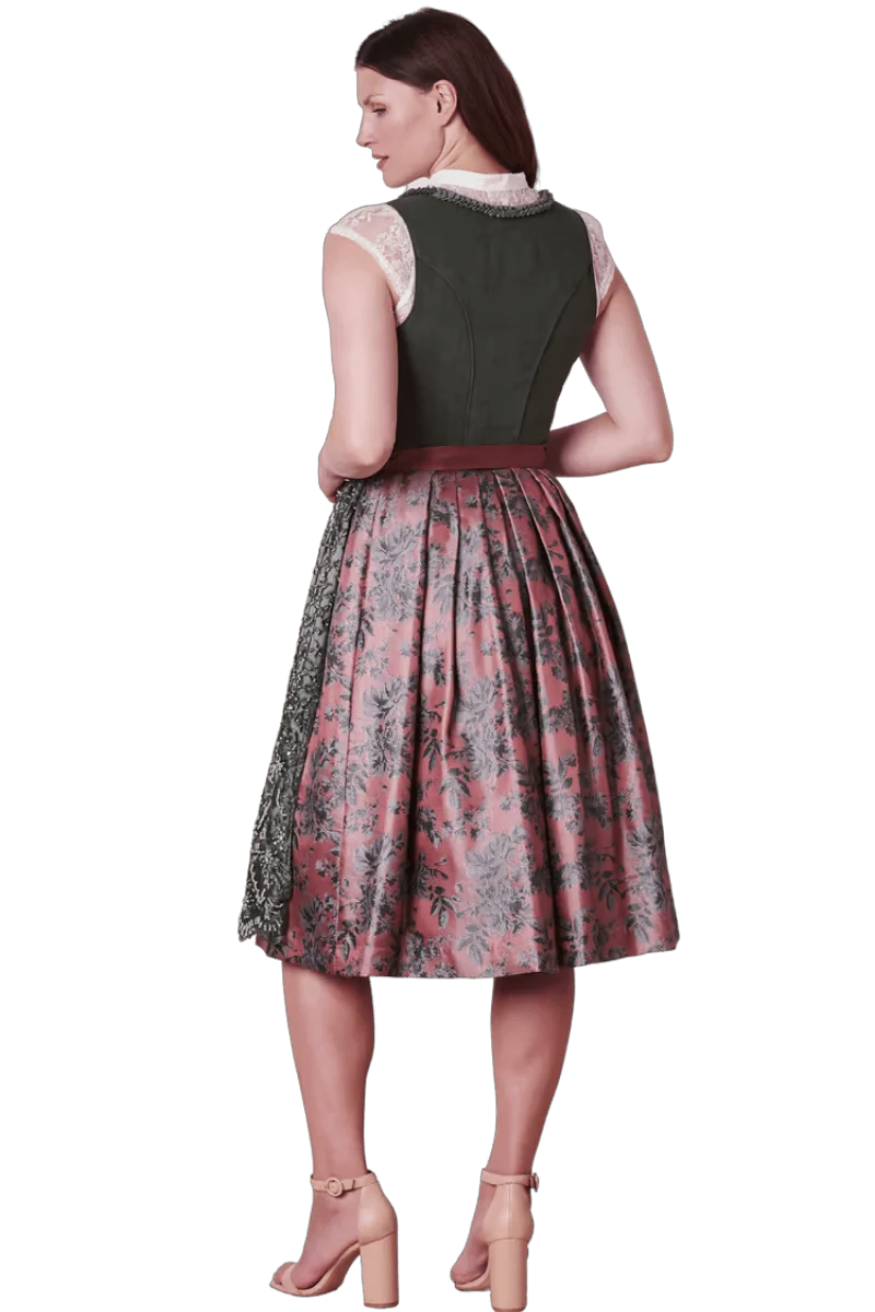 Dirndl Krüger Collection 70 cm, Estelle, grün, silber, rost, Gr. 36