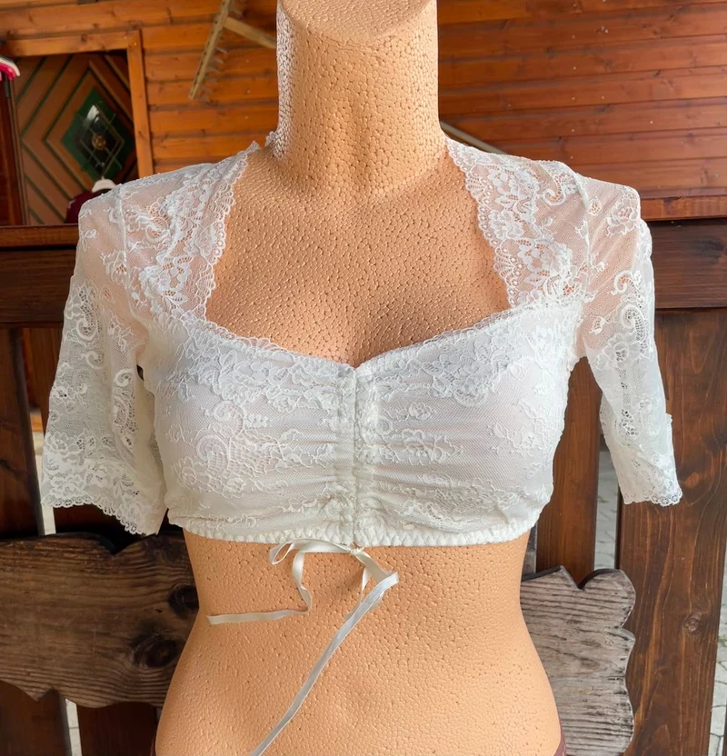 Dirndlbluse Nina von C., Claudia, champagner, halbarm, Blüten