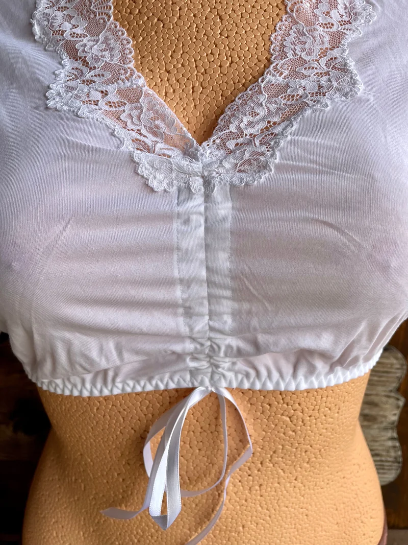 Dirndlbluse Nina von C., Marion, Jersey, weiß, halbarm, Zugband