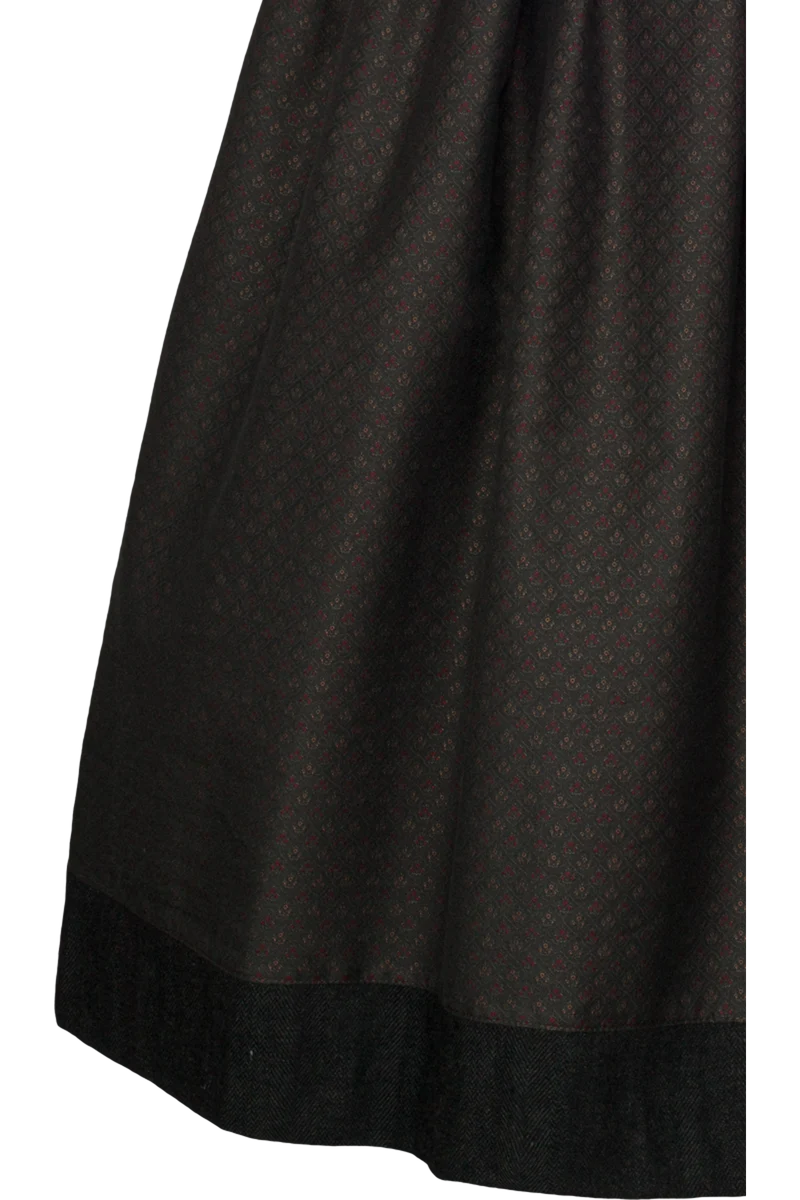 Midi-Wolldirndl mit Puffärmeln - dunkelgrün