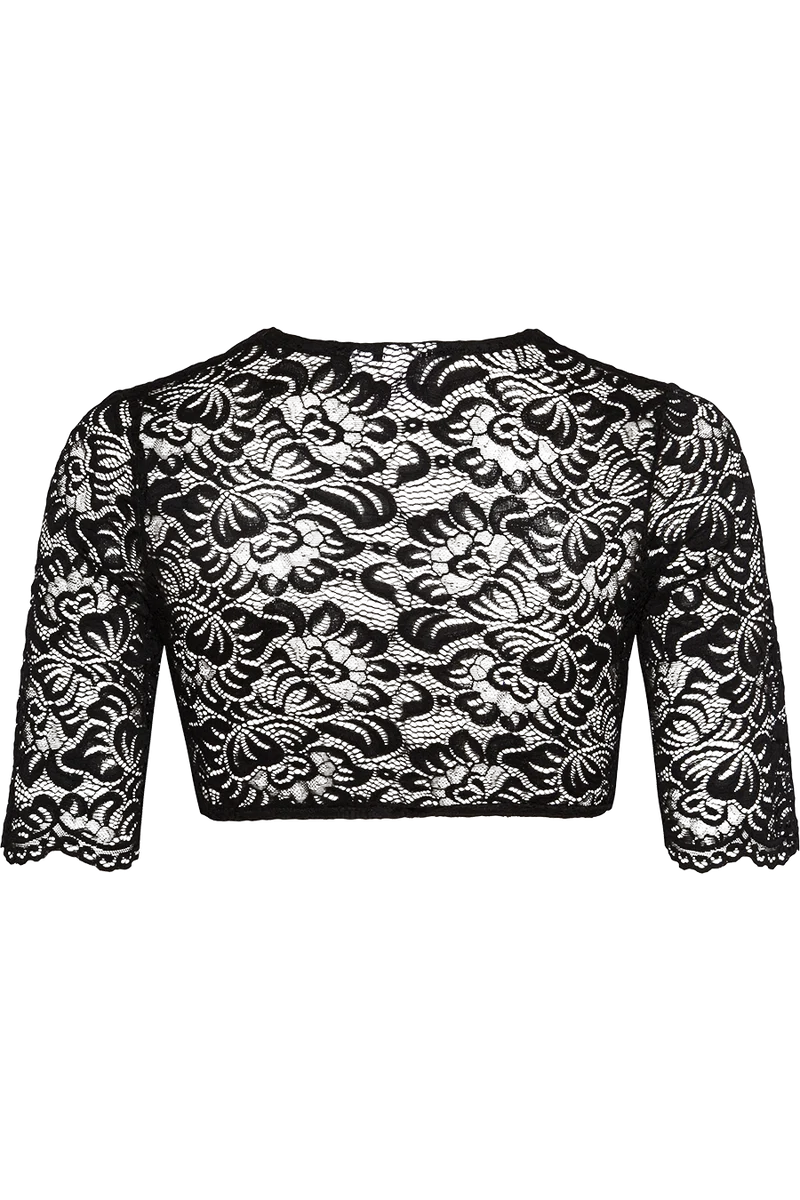 Dirndlbluse aus Spitze - schwarz