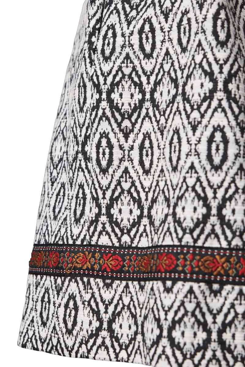 Trachten Rock Midi, Phemia, schwarz, weiß, Krüger Collections