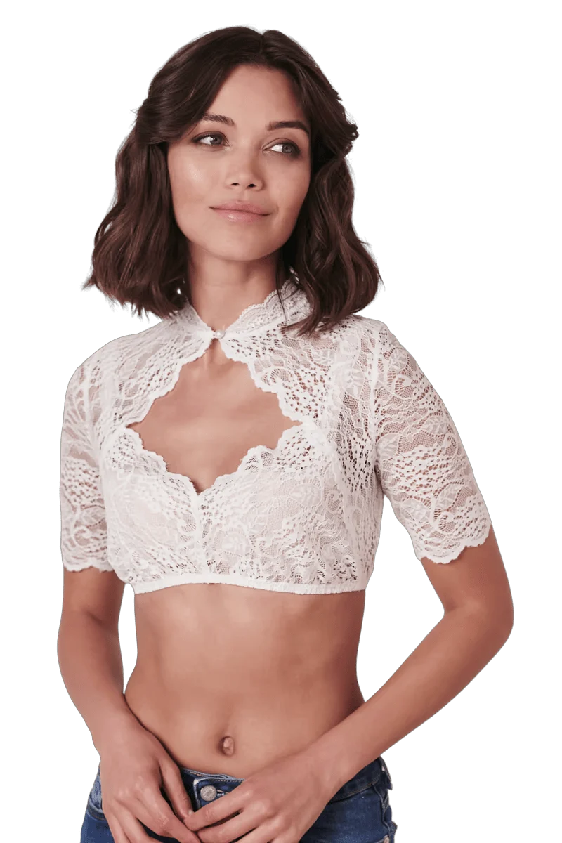 Dirndlbluse Krüger Madl, Sydney, ecru, halbarm