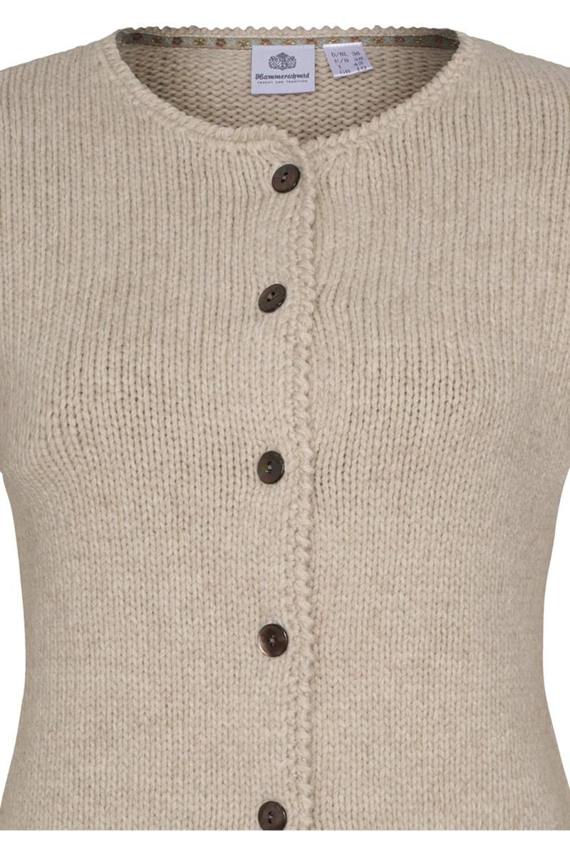 Damen Strickjacke mit Wolle - beige