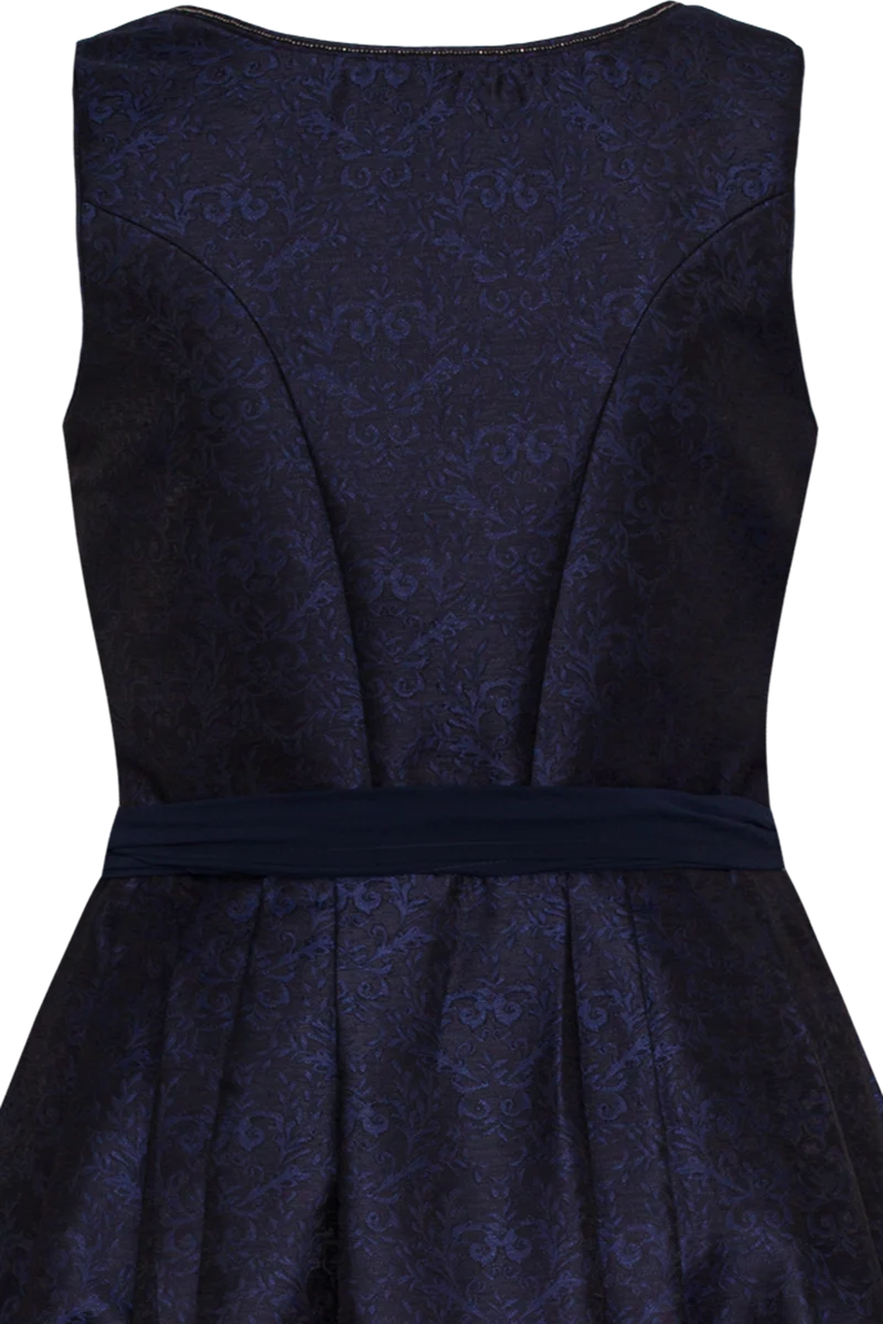 Langes Dirndl gemustert im Ton-in-Ton-Look - marine