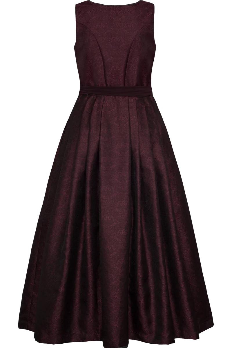 Langes Dirndl gemustert im Ton-in-Ton-Look - bordeaux