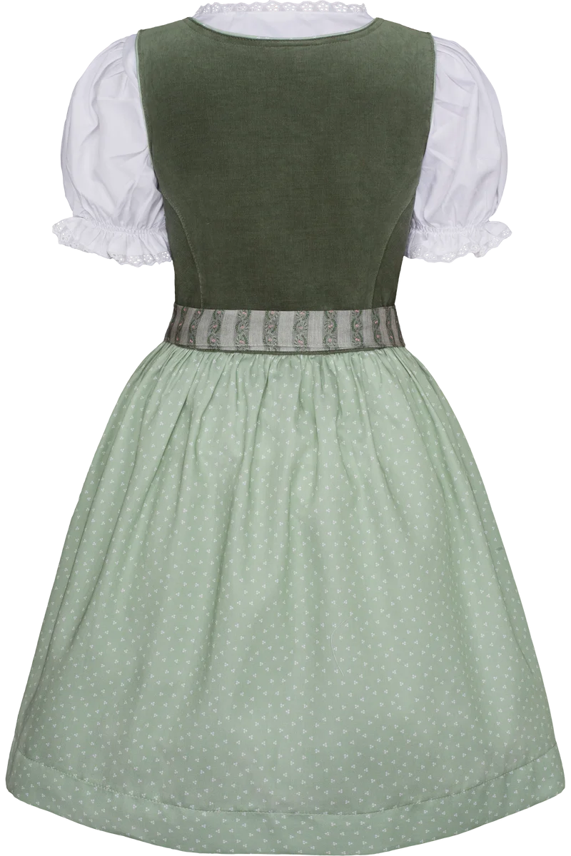 Kinder Corddirndl mit Bluse - grün