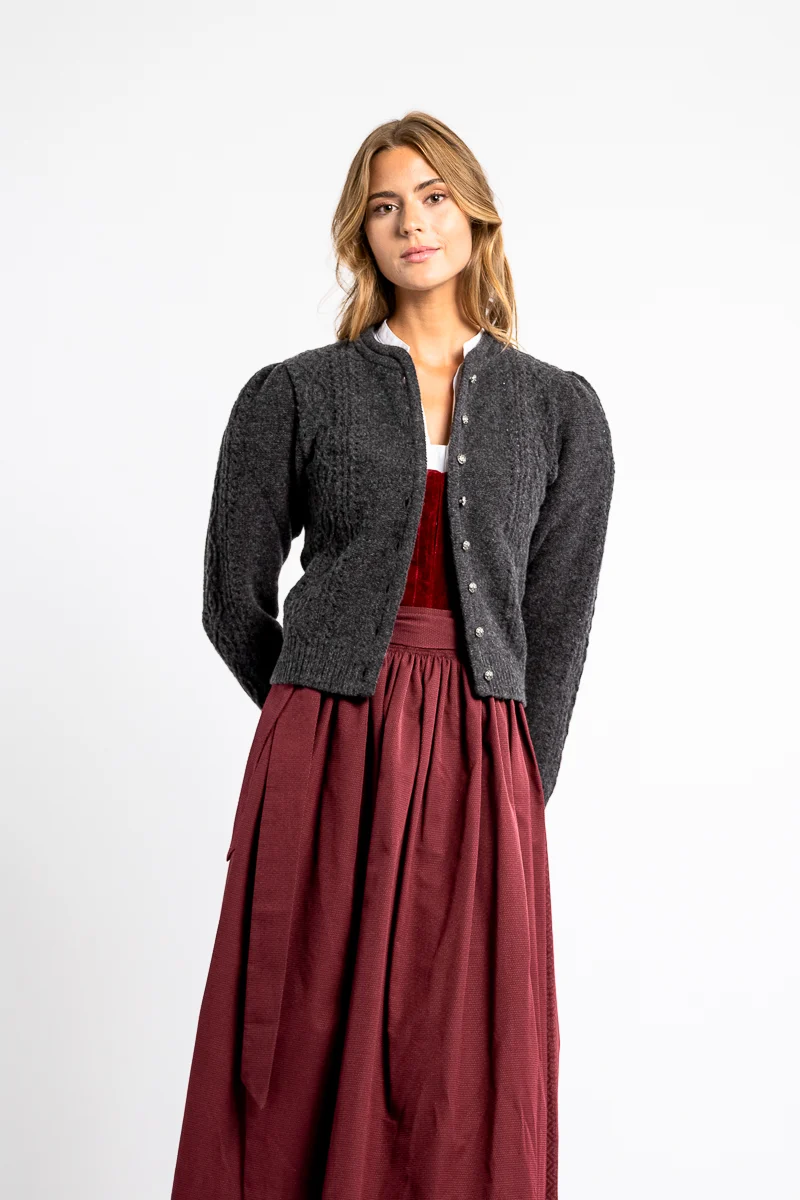 Berwin & Wolff Strickjacke Puffarm 16226 anthra