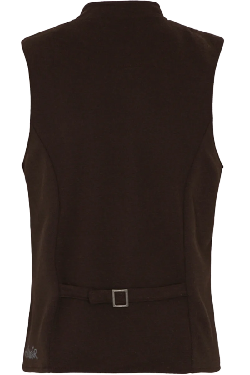 Herren Trachtenweste aus Sweat mit Hirschmotiv - braun