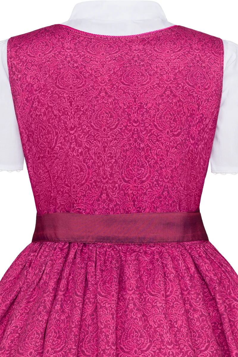 Baumwoll-Kinderdirndl gemustert mit Bluse - pink
