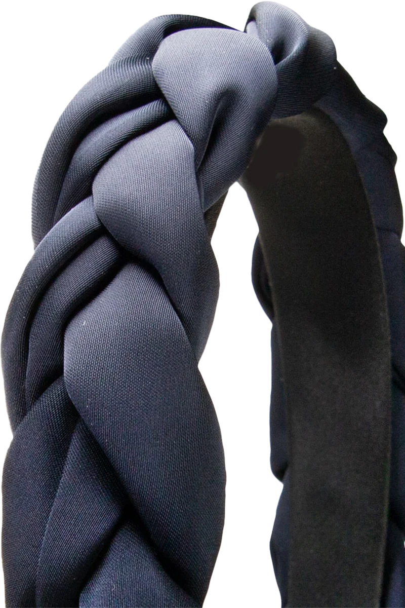 Satin-Haarreif geflochten - blau
