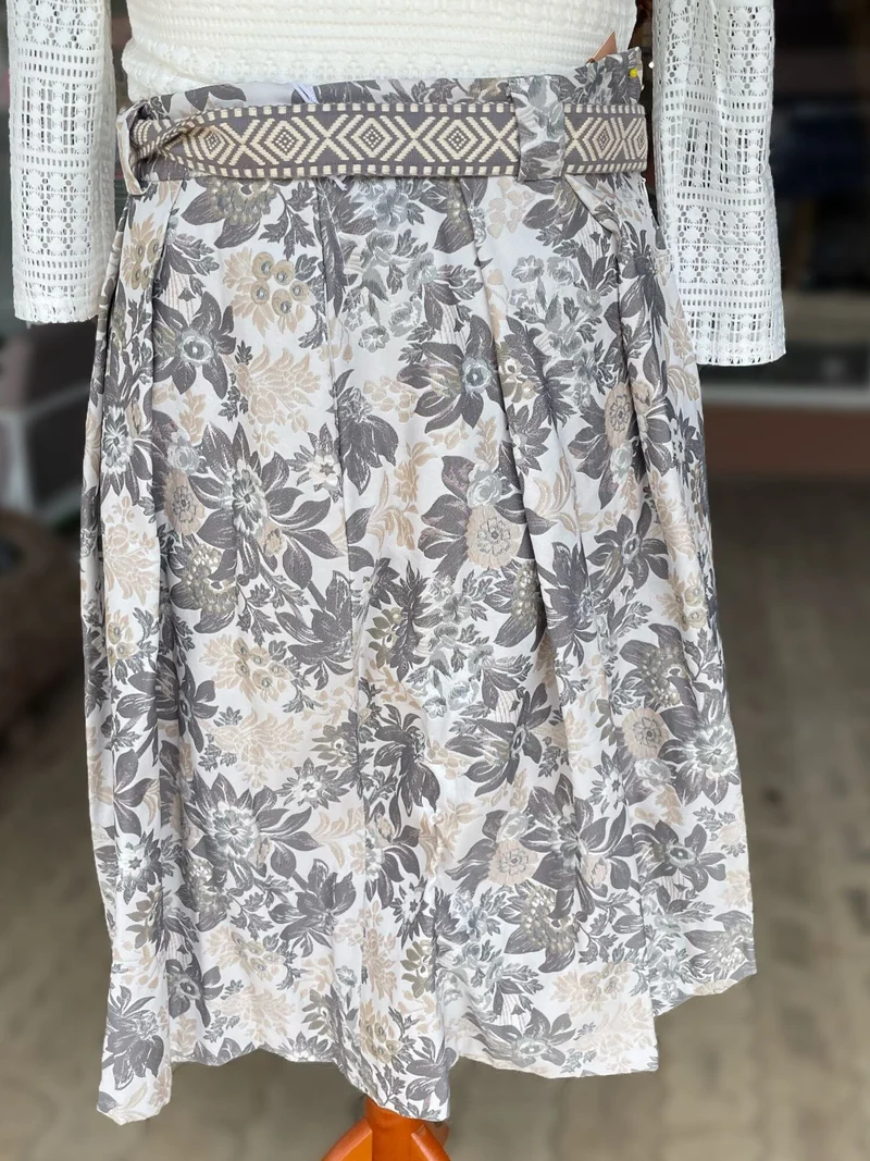 Trachten Rock Midi, Catelyn, silber, grau Krüger Collections 65 cm