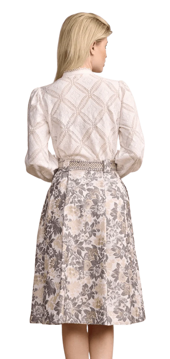 Trachten Rock Midi, Catelyn, silber, grau Krüger Collections 65 cm
