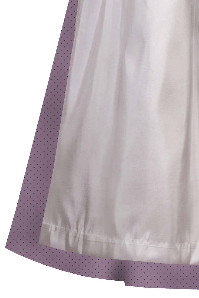 Midi-Dirndl mit Samtoberteil und Broschenschließe - pflaume