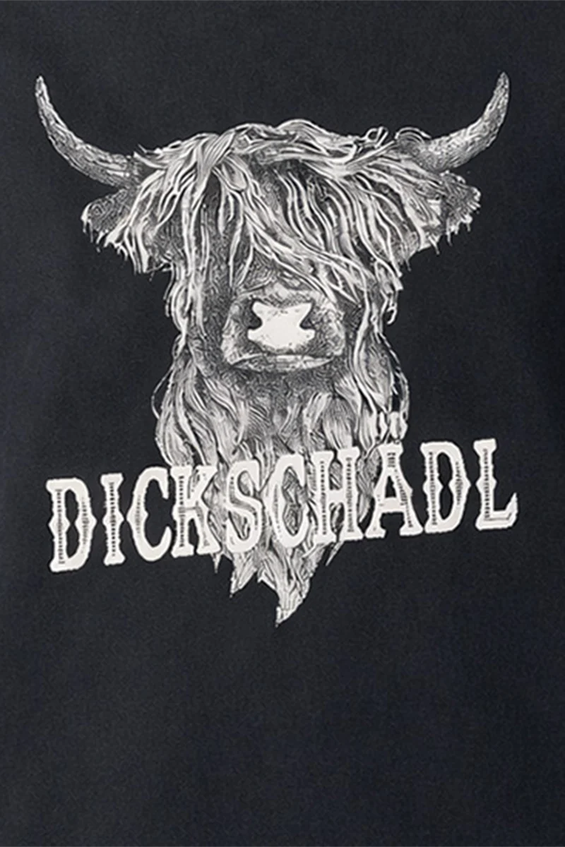 Kinder Trachtenshirt mit „Dickschädel“ Print - schwarz