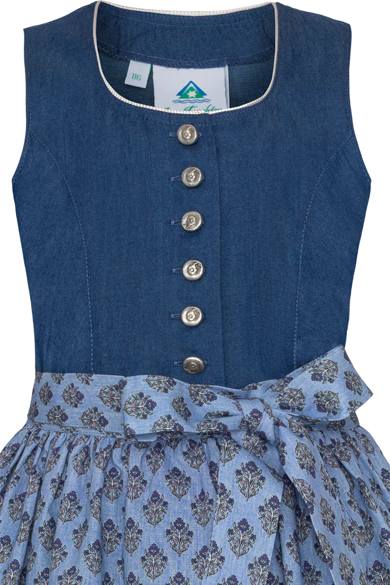 Kinderdirndl in Jeansoptik - blau