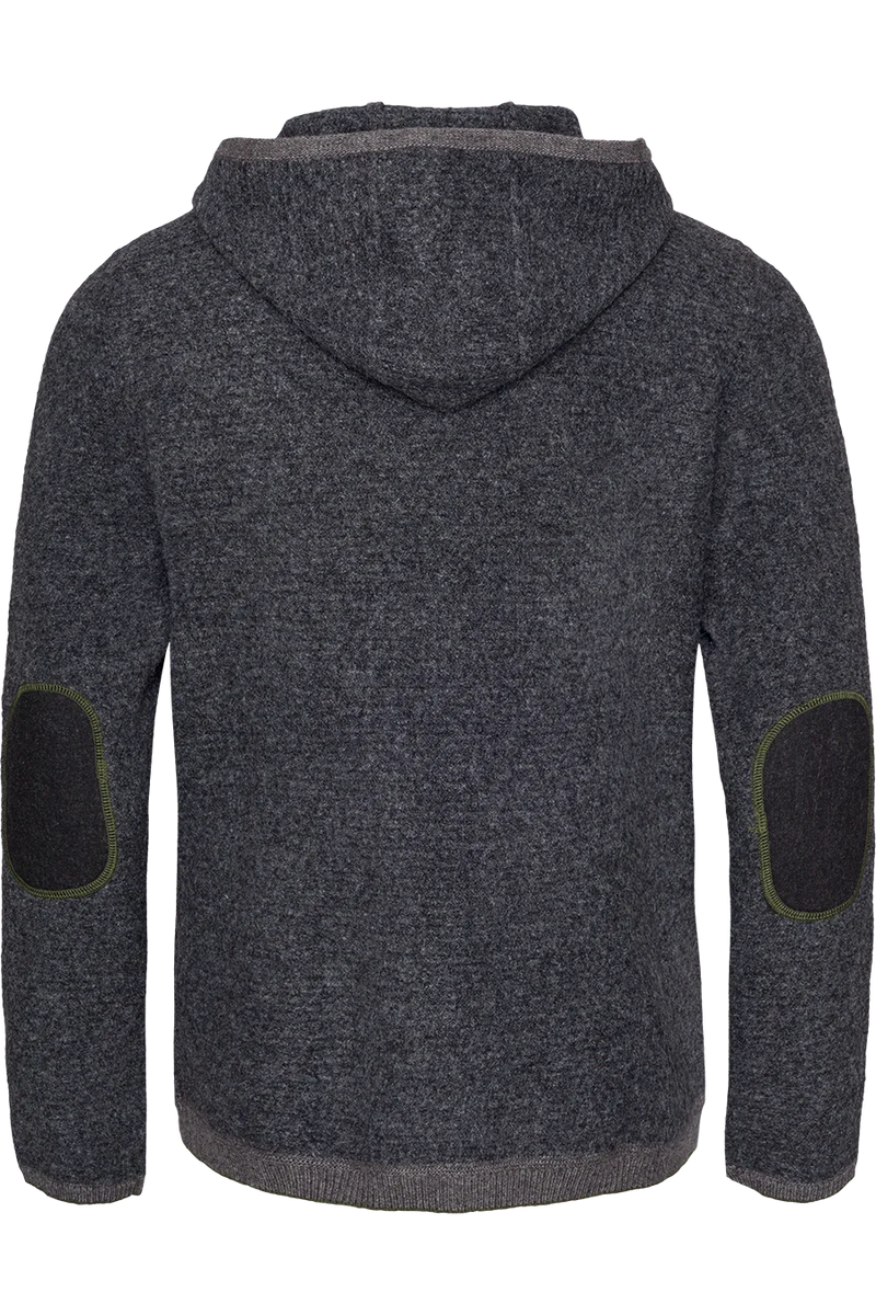 Herren Trachtenwalkjacke mit Kapuze - anthra