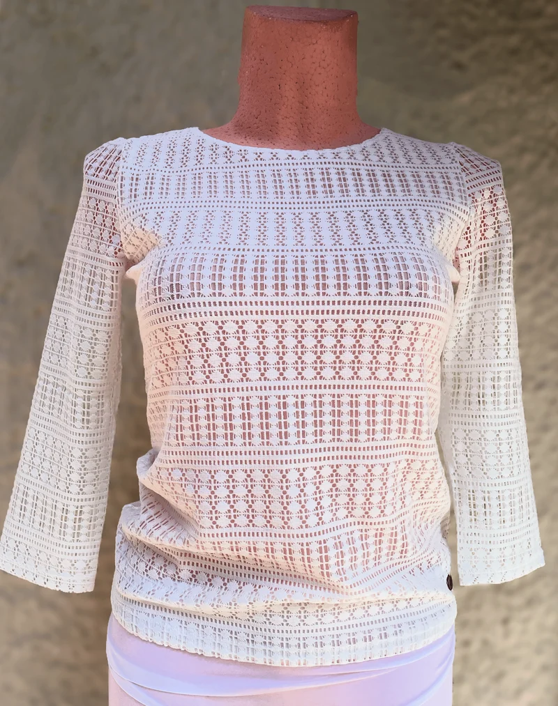 Trachtenbluse Spieth & Wensky Edmea, Spitze, offwhite