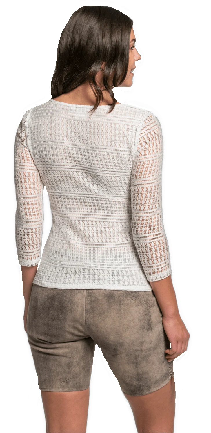 Trachtenbluse Spieth & Wensky Edmea, Spitze, offwhite