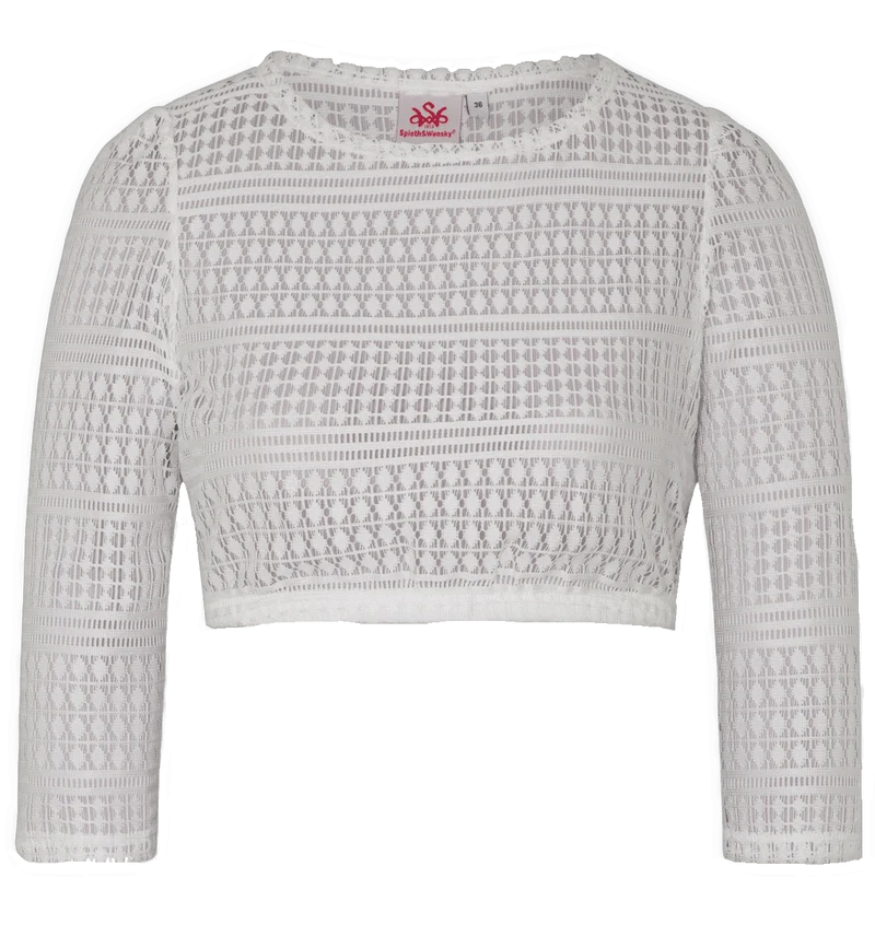 Dirndlbluse Spieth & Wensky Elster, 3/4 Arm, offwhite