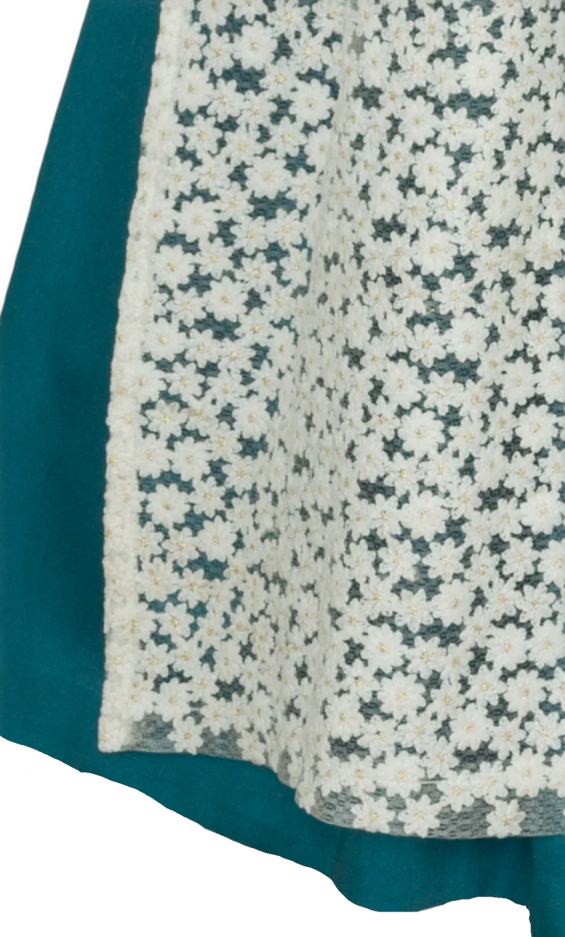Dirndl Alpenfee, Xara petrol, hochgeschlossen 60 cm, Große Größen