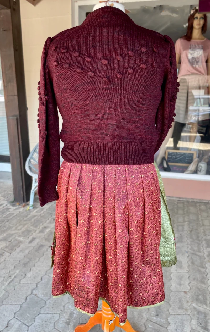 Trachten Jacke, Krüger, Burgund, Rot, Paolia, Strickjacke