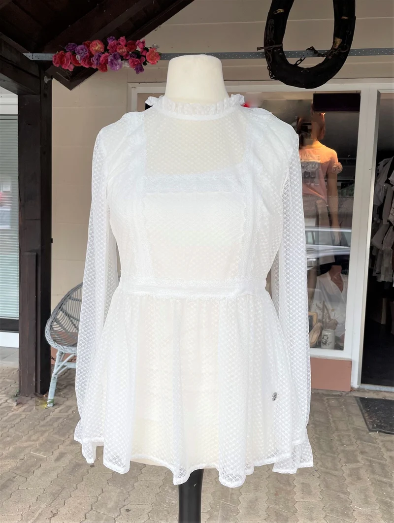 Trachtenbluse, Spieth & Wensky, langarm, Wainya, offwhite