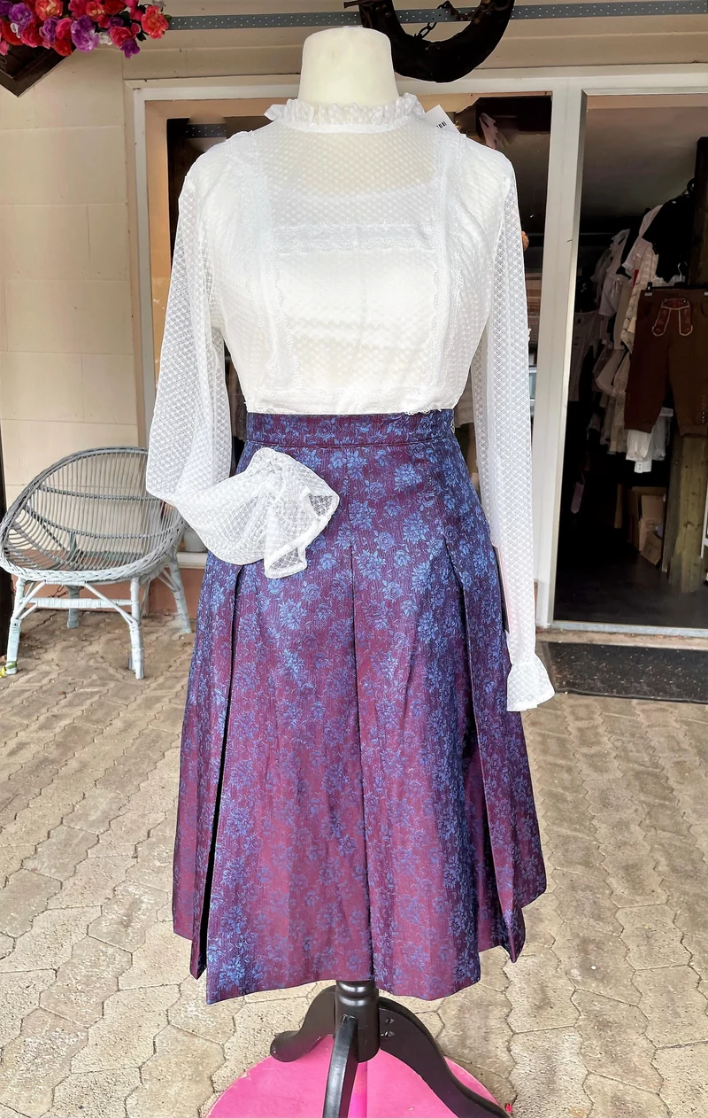 Trachten Rock Midi 60 cm, Wonne blau violet lila, Spieth & Wensky