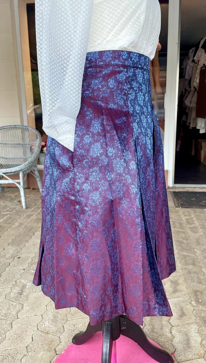Trachten Rock Midi 60 cm, Wonne blau violet lila, Spieth & Wensky