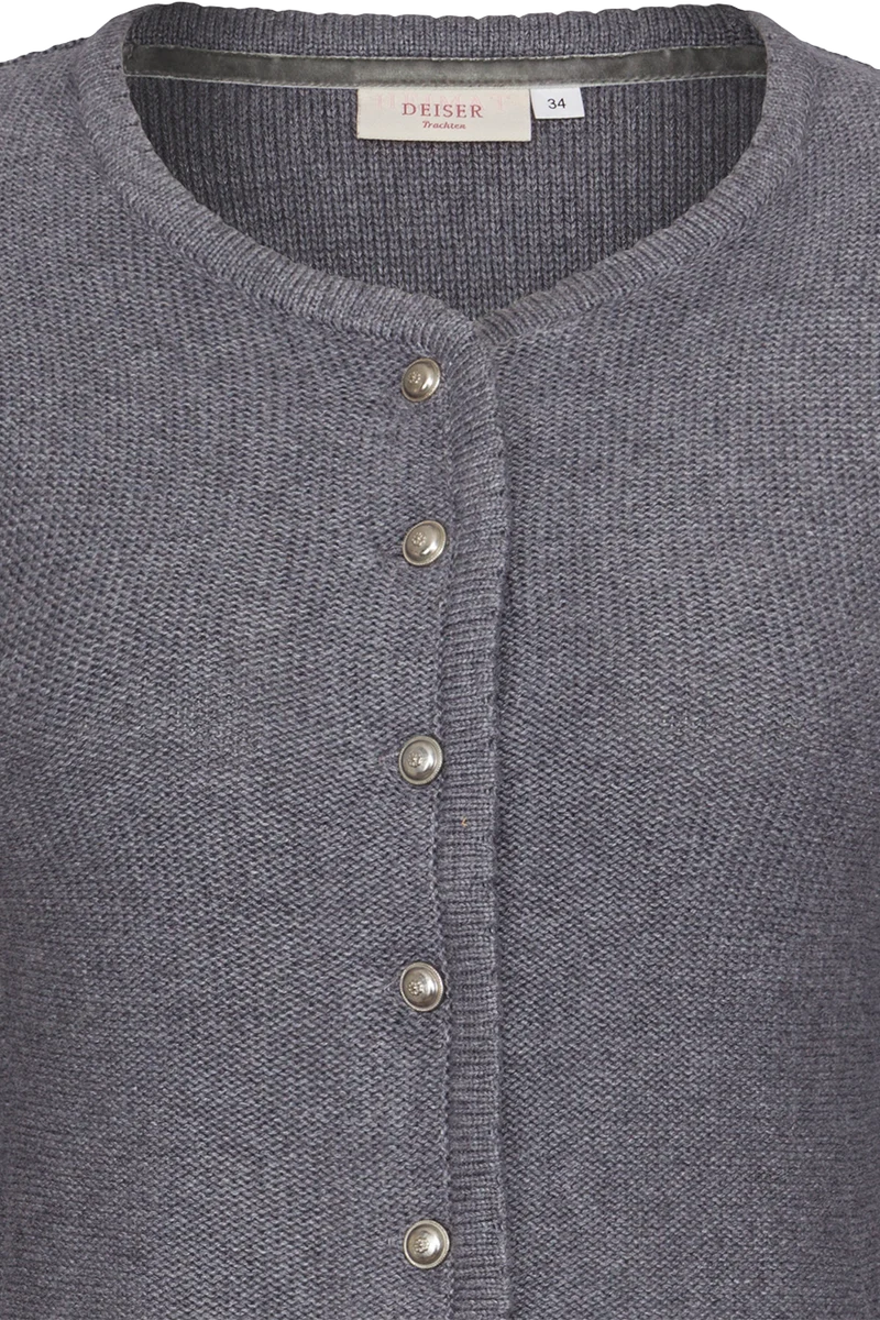 Damen Dirndljacke Strickjacke tailliert - zinn