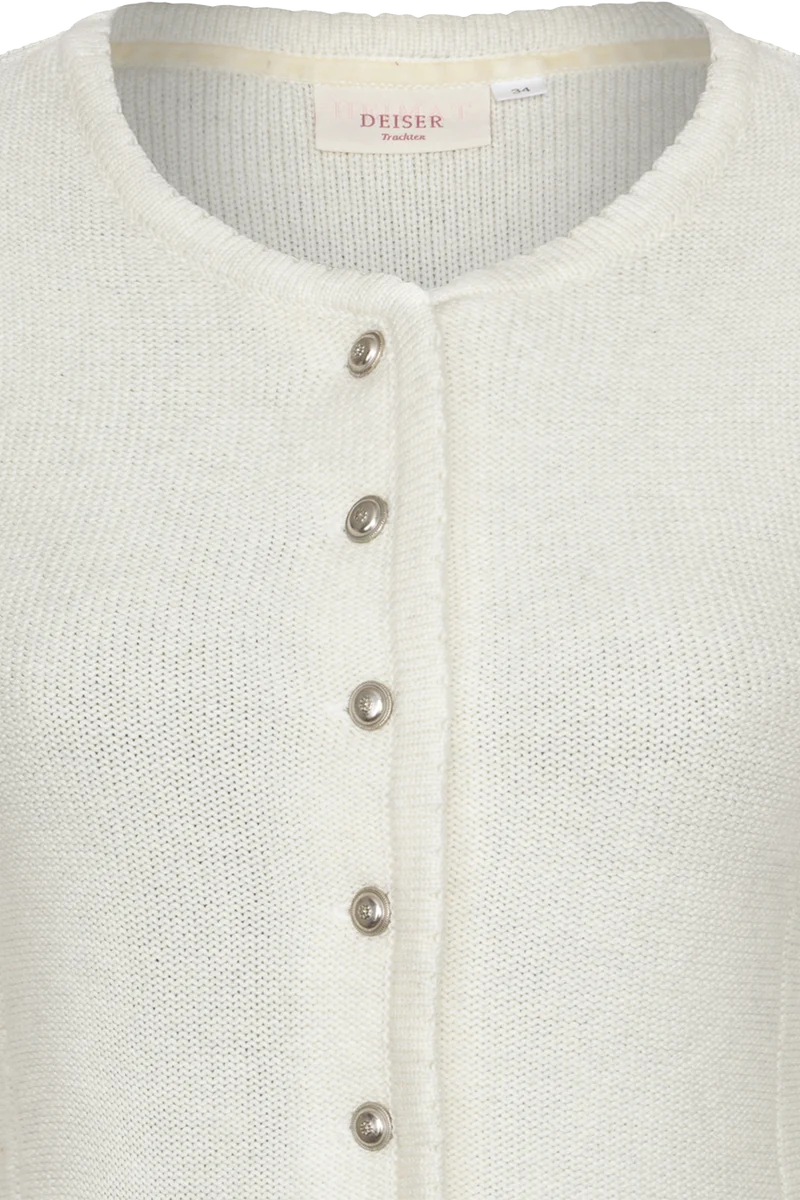Damen Dirndljacke Strickjacke tailliert - creme
