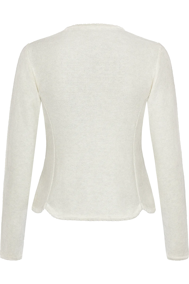 Damen Dirndljacke Strickjacke tailliert - creme