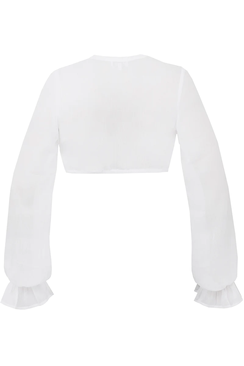 Dirndlbluse mit weiten Ärmeln - offwhite