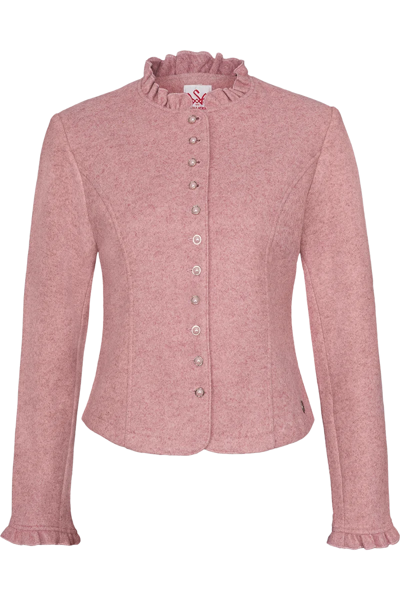 Damen Walkoptik-Blazer mit Schößchenverarbeitung - rosa