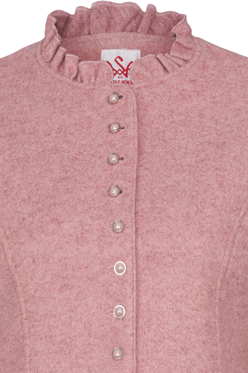 Damen Walkoptik-Blazer mit Schößchenverarbeitung - rosa