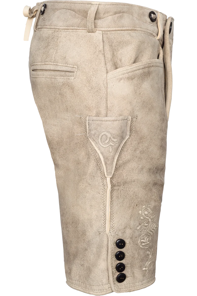 Kurze Herren Hirschlederhose - safari beige
