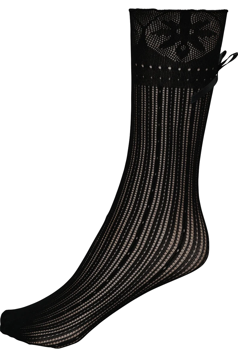 Damen Trachtensöckchen mit Spitze und Schleife - schwarz