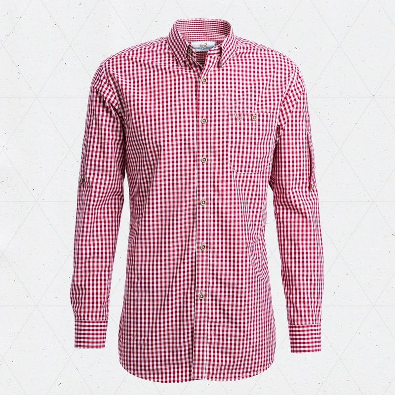 Lederhosen Shirt Classic Checkered Red