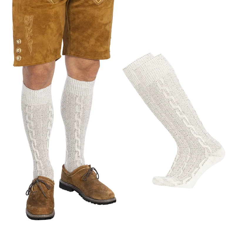 Men’s Lederhosen Socks Loferl Heather White