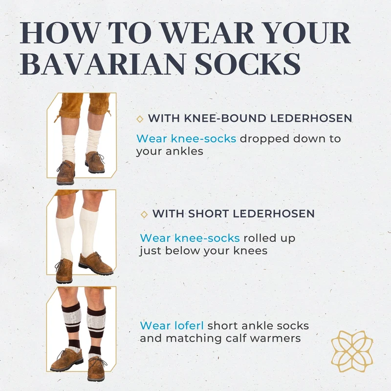 Men’s Lederhosen Socks Loferl Heather White