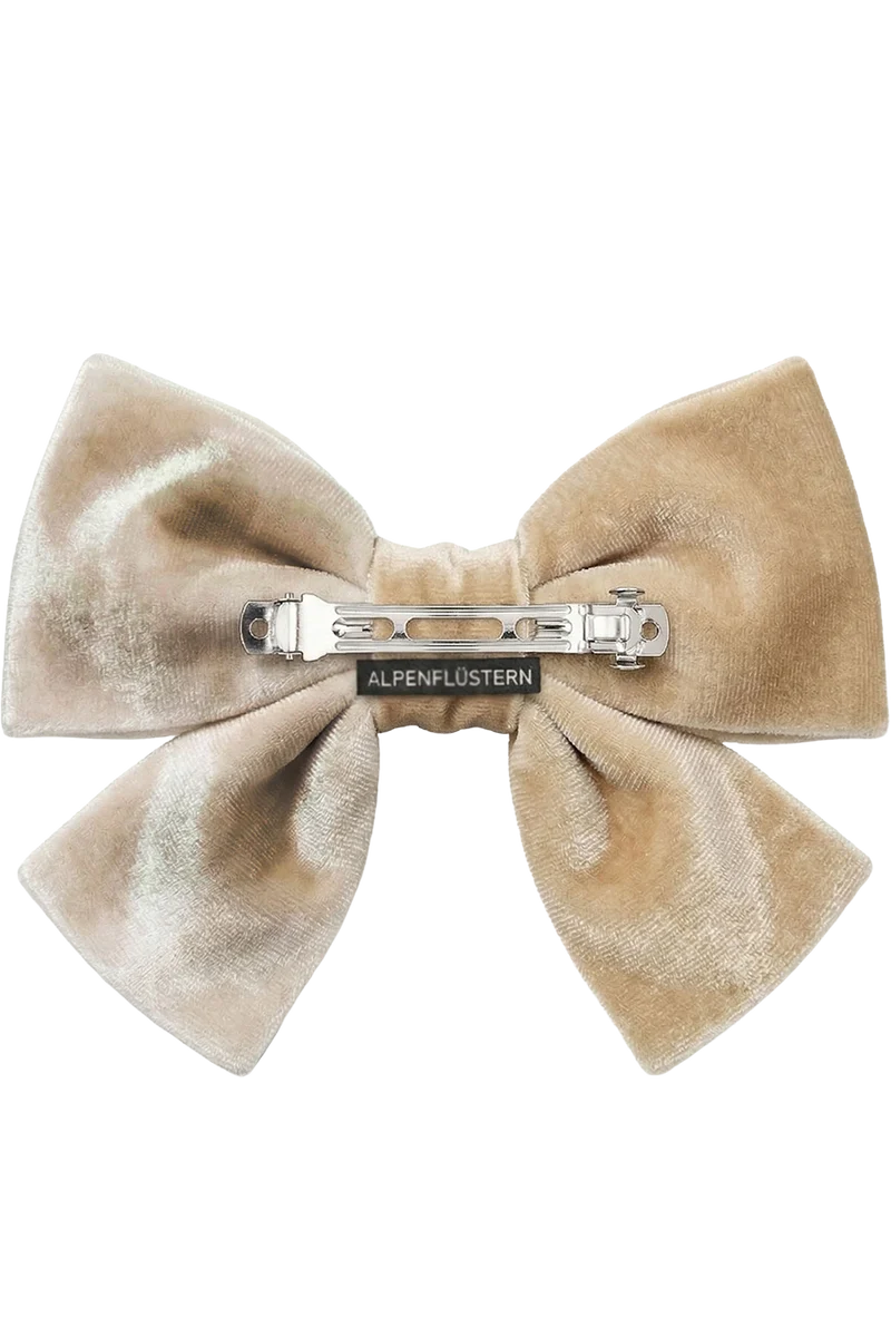 Damen Haarspange aus Samt mit Schmuckherz - braun