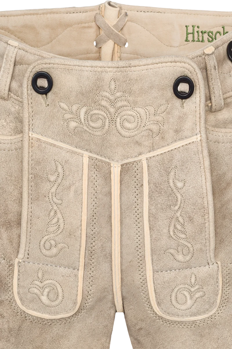 Herren Hirschlederhose kurz - safari beige