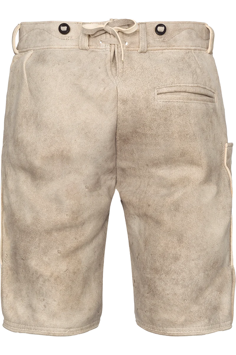 Herren Hirschlederhose kurz - safari beige