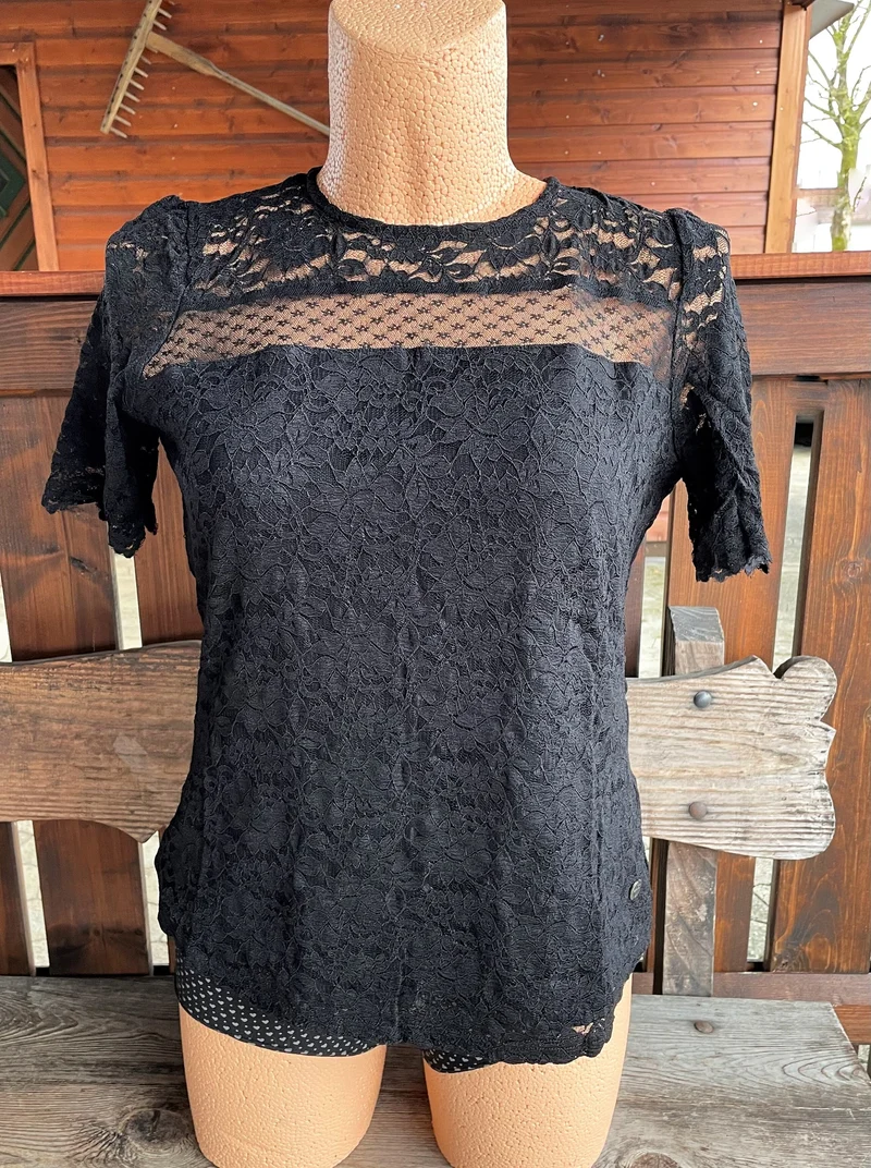 Trachtenbluse, Spieth & Wensky, Alina, Spitze, schwarz
