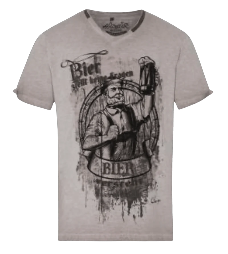 Herrenshirt, Trachten Shirt, HangOwear, Bier versteht, beige