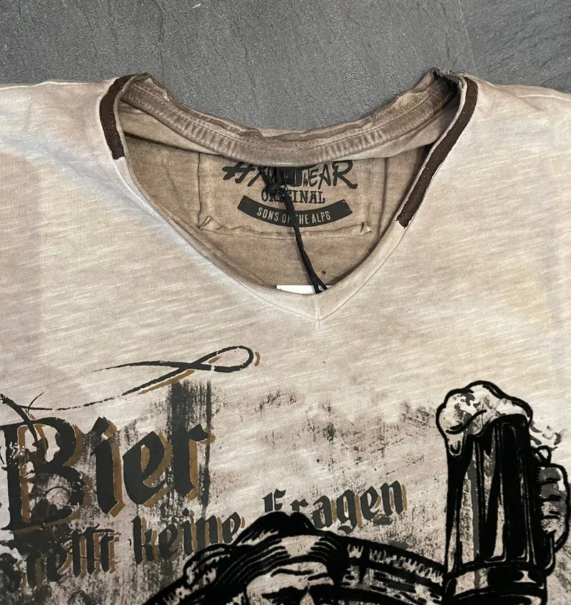 Herrenshirt, Trachten Shirt, HangOwear, Bier versteht, beige