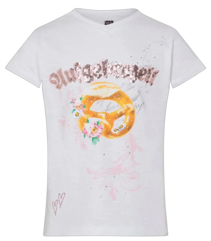 Kinder Madlshirt, HangOwear, Yelly Kids, weiß, Aufgebrezelt, Breze