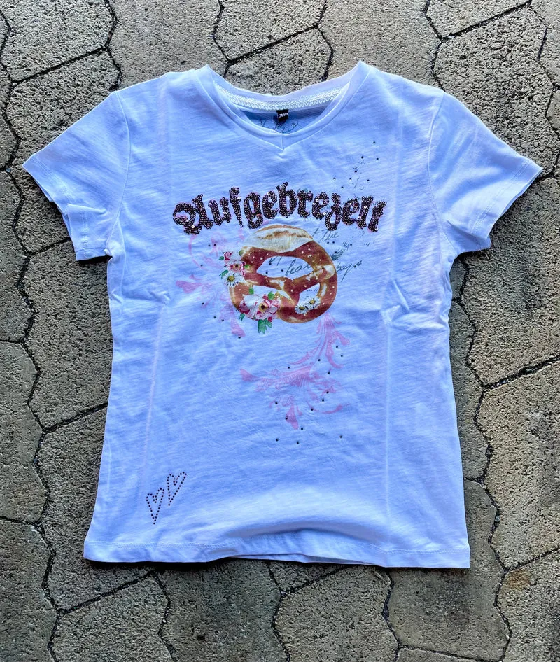 Kinder Madlshirt, HangOwear, Yelly Kids, weiß, Aufgebrezelt, Breze