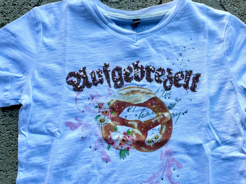 Kinder Madlshirt, HangOwear, Yelly Kids, weiß, Aufgebrezelt, Breze