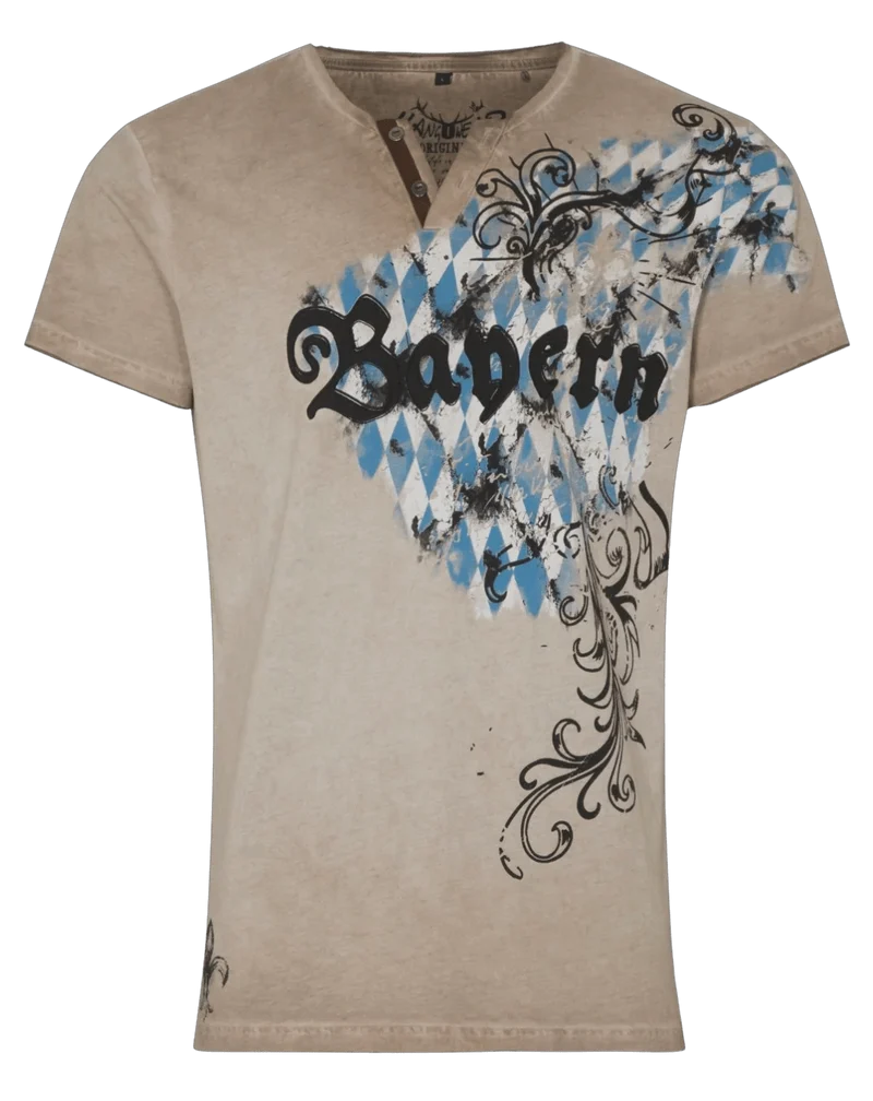 Herrenshirt, Trachten Shirt, HangOwear, Zerres, Bayern, beige
